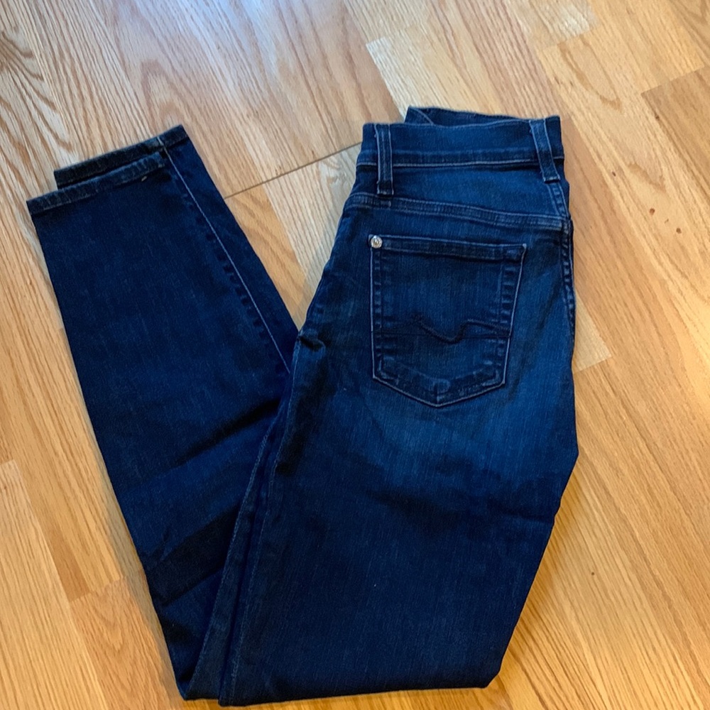 7 For All Mankind High Ankle Gwenevere Skinny Jean Dark Wash in 25